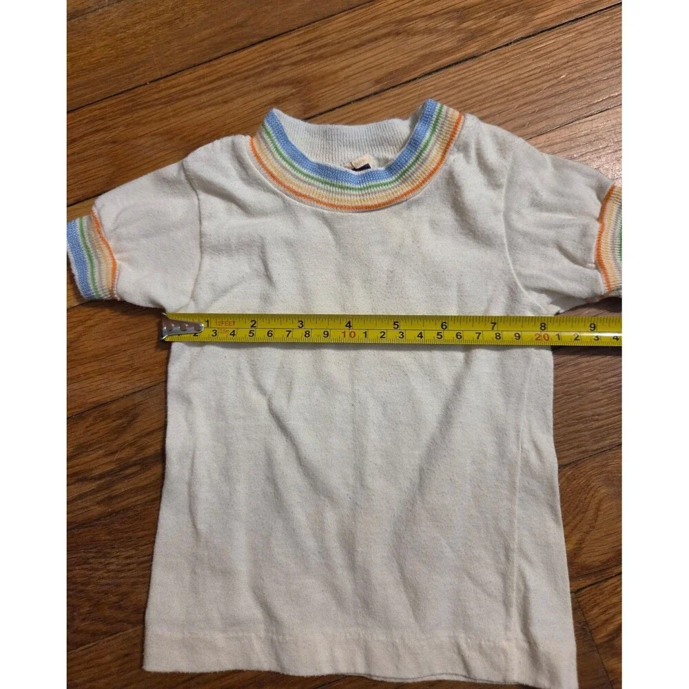 Vintage carter's rainbow striped ringer tshirt size 12 months